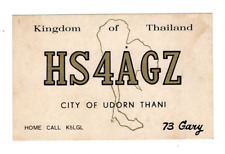 Ham Radio Vintage QSL Card    HS4AGZ   1972   Udorn, THAILAND picture
