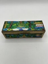 Vintage Chineese Brass & Enameled Stamp Jewelry Trinket Box picture