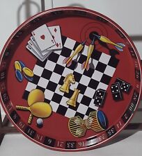 Vintage Card Dice Darts Chess Games Beer Drink Bar Serving Tray 12