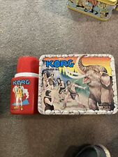 VINTAGE 1975 KORG METAL LUNCHBOX 70,000 BC HANA-BARBERA TV SHOW + THERMOS picture