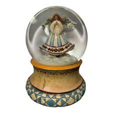 Enesco Jim Shore 2007 “Angel On Wing”Musical Snow Globe Music Box picture