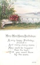 Vintage Postcard 1915 Many More Happy Birthdays Friendship Remembrance Card picture