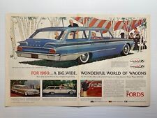 Vintage 1960 Ford Station Wagon Cars *2 Page Ad* (Original Print Advertisement) picture