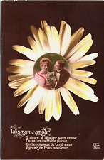 RPPC Couple Hand Tinted Daisy Portrait Style Studio Posed P.UN. WOB 1906 (A435) picture