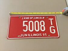 Colorful - RED - Illinois License Plate - Expired - Man Cave - Arts & Crafts picture