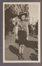 San Francisco CALIFORNIA RPPC c1950 COWGIRL POSING Street Scene CUTE LITTLE GIRL picture