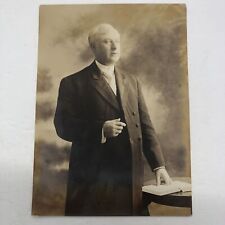 Antique Cabinet Card Photograph Man Standing with Hand on Book Bible Reverend picture