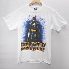 Vtg 80s Batman T Shirt M White ANVIL Deadstock 1980s 90s DC Comics NOS SS picture