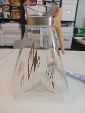 MCM Atomic Carafe Coffee Pot Triangle Shape Vintage Inland Glass picture