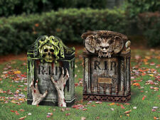 Photorealistic Tombstone Decorations Set of 2 Halloween Graveyard Cemetery Yard picture