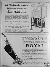 LAUN-DRY-ETTE ELECTRIC WASHING MACHINE ADVERTISING AND ROYAL AMERICAN VACUUM CLEANER picture