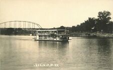 c1910 Riverboat Sternwheeler Virginia May Truss Girder Bridge RPPC Postcard picture