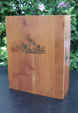 VTG Holy Bible Illustrated Light of the World Edition In Wooden Box B44 picture