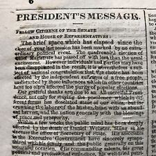 1852 newspaper with the STATE OF THE UNION ADDRESS by PRESIDENT MILLARD FILLMORE picture