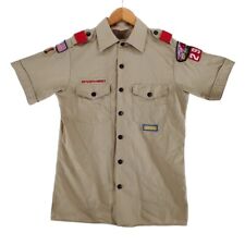 Vtg Boy Scout America Uniform Shirt Mens S/M 14 14.5 Patches Authentic 59491 USA picture