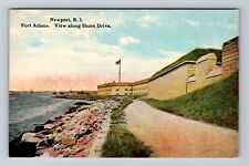 Newport RI-Rhode Island, Fort Adams Scenic Shore Drive Vintage Postcard picture