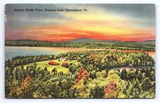 Postcard Sunset on Blacks Point Caspian Lake Greensboro Vermont VT picture