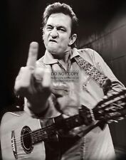 JOHHNY CASH FLIPPING THE BIRD TO THE CAMERA COUNTRY SINGER 11X14 PHOTO picture
