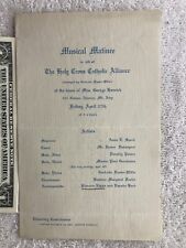 1912 1917 ? Musical Matinee Holy Cross Catholic Alliance Mt. Airy Philadelphia  picture