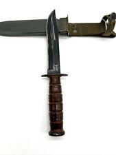 Late WW2 US Navy USN Camillus Mark 2 MK2 Kabar Combat Fighting Knife & Scabbard picture