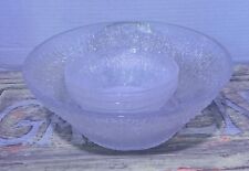 Vintage Large Ice Texture Plastic Salad Bowl With Serving Bowls picture