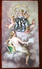antique 1884 MecGollam figural porcelain sterling silver angel tile painting NY picture