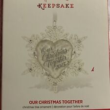 NEW~Hallmark Keepsake 2015•Christmas Together Glass Metal Snowflake Ornament picture