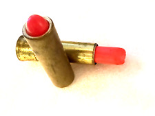💋 1950s 60s Helen Neushaefer Lipstick Golden Signed Brass Tube Vintage 💋 picture
