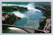 Vtg. 5.5 x 3.5 in. postcard, Ariel View of Niagara Falls unposted picture