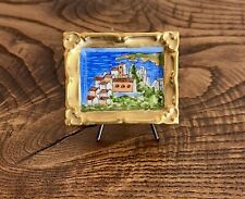 Limoges Peint Main Framed Painting of 'Eze' French Riviera Trinket Box w/Easel picture