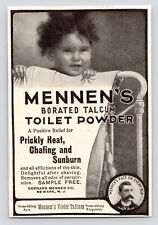 1880s~Mennen's Toilet Powder~Newark NJ~Cute Baby~Victorian Print Advertising Ad picture