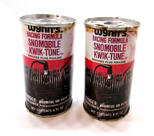 Two Vintage 1971 Wynn Oil Company Kwik-Tune Snowmobile Racing Additive Tins Cans picture