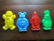 Vintage plastic popsicle molds 1950's bunny, clown, bear, and rabbit picture