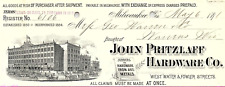 1891 MILWAUKEE WISCONSIN JOHN PRITZLAFF HARDWARE CO IRON BILLHEAD RECEIPT Z5493 picture