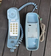 Vintage AT&T Trimline 210 Telephone, Push Button, baby blue, Desk/Wall Mount picture
