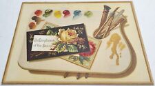 Antique Greetings Card The Compliments of the Season  3-5/8 x 4-3/4 Inch picture