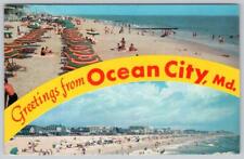 1965 GREETINGS FROM OCEAN CITY MD MARYLAND'S FINEST SUMMER RESORT POSTCARD picture