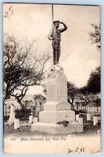 Pre-1907 KEY WEST FLORIDA MAINE MONUMENT MILITARY ROTOGRAPH POSTCARD**TRIMMED** picture