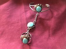 Sterling Silver Navajo Turquoise Wedding Set🌵 picture