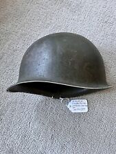 WWII U.S. Armed Forces Front Seam Fixed Bale M1 Helmet Shell picture