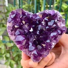 281g Natural heart-shaped amethyst gemstone quartz cluster crystal sample picture