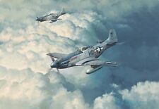 Looking for Trouble by Robert Taylor Aviation Art signed by eight Mustang Pilots picture