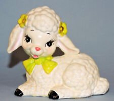 Vtg LEFTON ANTHROPOMORPHIC Fluffy Curly LAMB SHEEP FIGURINE Kitsch Made in Japan picture