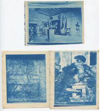 CLASSIC WORKS OF ART ON CYANOTYPE. THREE SET.  picture