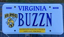 Expired Va DMV Virginia Issued Va License Plate Personalized Collegiate Vanity picture