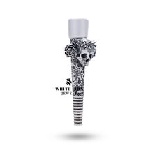 Roses Flowers Skull Hookah Filter Shisha Tobacco Smoke Mouth Tip Pipe 925 Silver picture