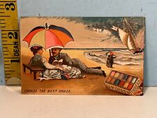 1800's J&P Coats  (sold by E. Egbert Keel) Sewing Mache Findings Trade Card picture