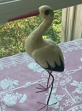 Old Vintage Antique German Spun Cotton Stork Bird Candy Container 11” Tall Nice picture