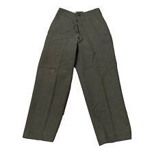 Pre War Army Trouser Suspender Capabilities 26X31 1930s Vintage Wool Button Fly  picture