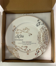 HAPPY 50TH ANNIVERSARY PLATE BRAND NEW WITH EASEL * NEW IN BOX picture